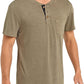 Mens Casual Short Sleeve Henley Shirts Fashion Button T Shirts with Pocket