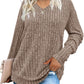 Womens Sweatshirts V Neck Long Sleeve Shirts Loose Casual Fall Fashion Sweaters S-2XL