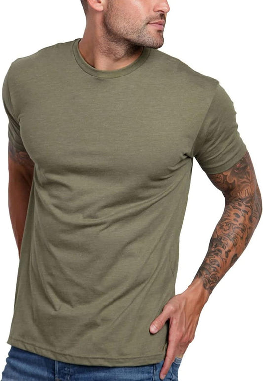 Mens T Shirt - Short Sleeve Crew Neck Soft Fitted Tees S - 4XL Fresh Classic Tshirts