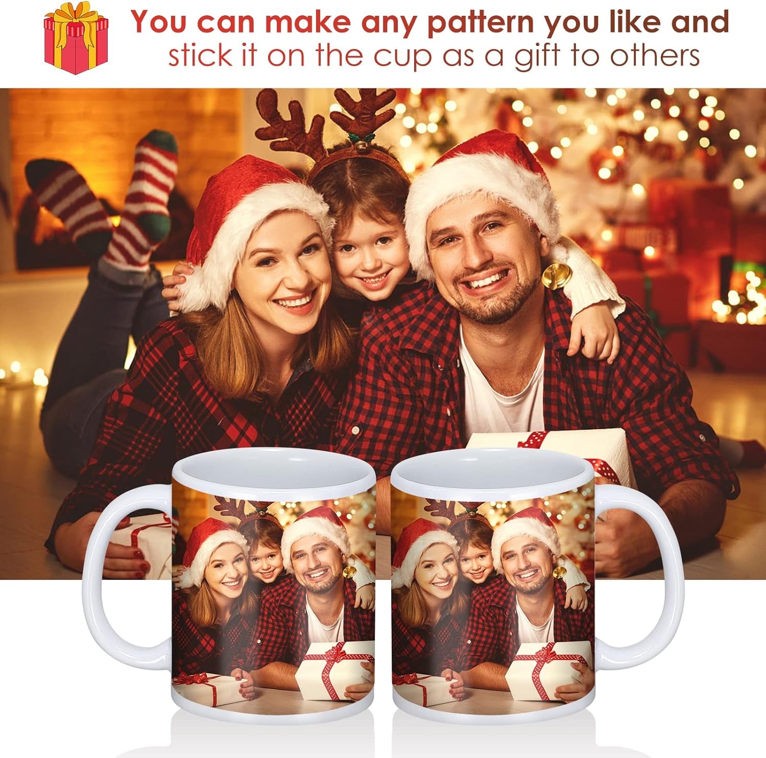 Sublimation Mugs, Premium Coffee Mugs Set of 12 White Ceramic Sublimation Cups 11 Oz Christmas Coffee Mug for Soup Tea Milk Latte Hot Chocolate