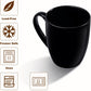 16 Oz Large Coffee Mug with Handle Tea Cup Novelty Coffee Cup Idea Gift for Men Women Office Work, Black