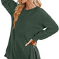 Women'S Oversized Lightweight Sweatshirt with Side Slit Zipper Soft Crew Neck Pullover Long Sleeve Tops 2024 Fashion