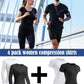 4 Pack Women'S Compression Shirt Long/Short Sleeve Performance Workout Baselayer Athletic Top Gym Sports Gear