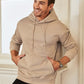 Mens 2024 Casual Cotton Hooded Collar Drawstring Hoodies Pullover Sweatshirts Casual Long Sleeve Shirts