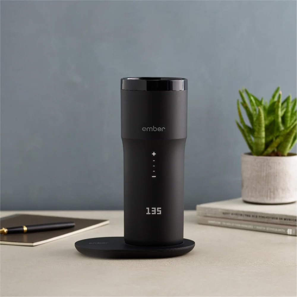 Travel Mug 2+, 12 Oz, Temperature Control Smart Travel Mug, Black (With Apple Find My)