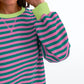 Oversized Sweatshirt for Women 2024 Fall Crewneck Striped Long Sleeve Shirts Hoodies Preppy Top Y2K Outfits