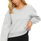 Womens Cropped Sweatshirts Pullover Fleece Crop Sweaters Fall Fashion Outfits Clothes 2024