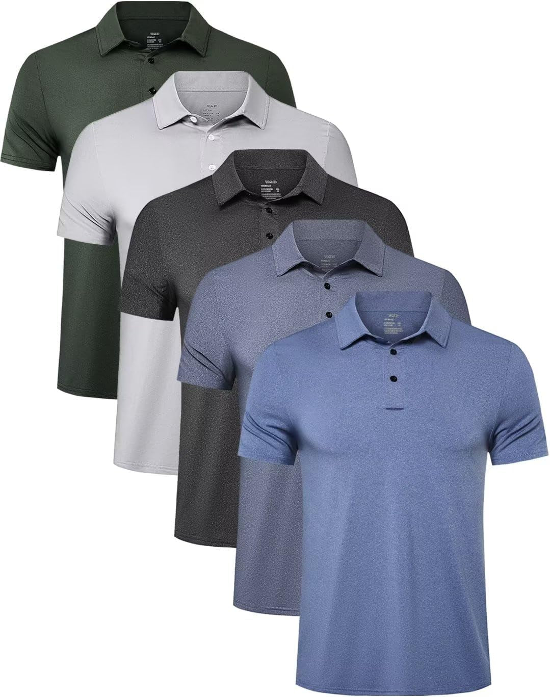 4/5 Pack Mens Polo Shirts Quick Dry Short Sleeve Golf T Shirt Performance Moisture Wicking Casual Workout