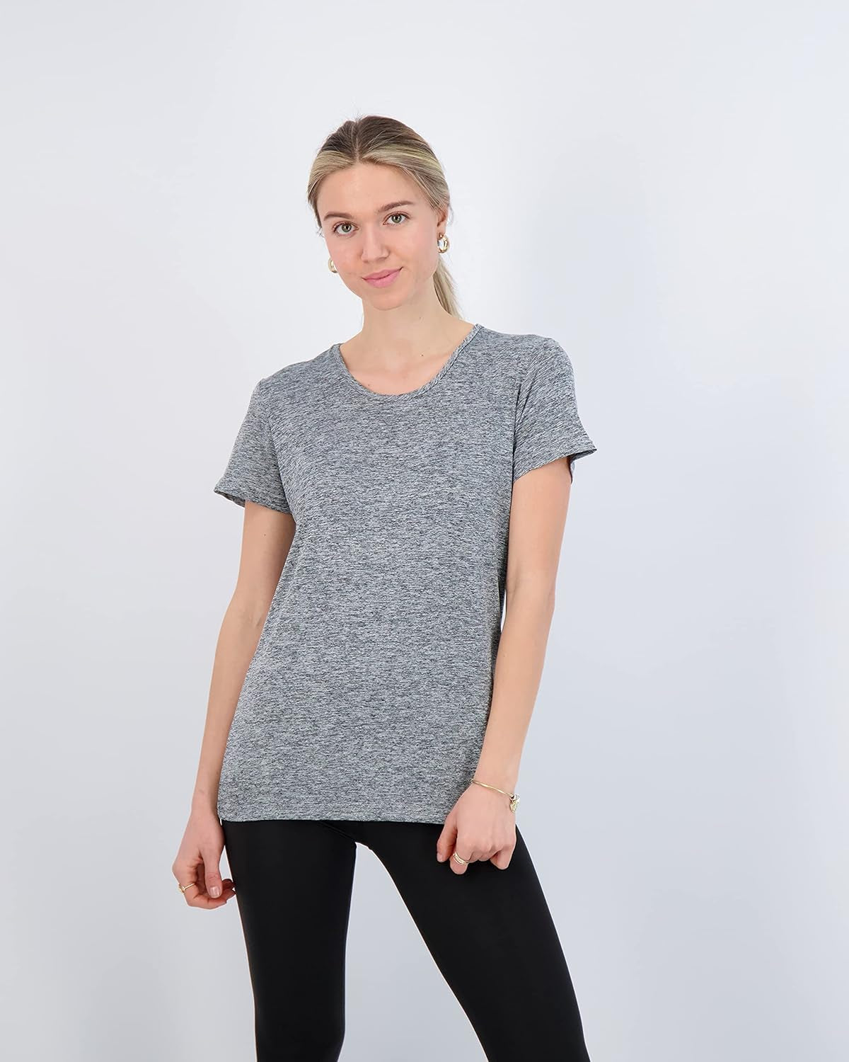 5 Pack: Women'S Dry Fit Tech Stretch Short-Sleeve Crew Neck Athletic T-Shirt (Available in plus Size)