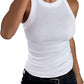 Womens Sleeveless Racerback High Neck Casual Basic Cotton Ribbed Fitted Tank Top