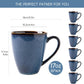 17 OZ Coffee Mugs Set of 6, Large Ceramic Coffee Mugs，Modern Coffee Mugs Set with Handle for Tea/Latte/Cappuccino/Milk/Cocoa, Funny Tea Cups for Office and Home, Engagement Gifts. (Starry Blue)