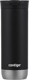 Huron Vacuum-Insulated Stainless Steel Travel Mug, 16Oz Licorice - Leak-Proof Lid for Hot/Cold Beverages, Fits Most Cup Holdersand Brewers