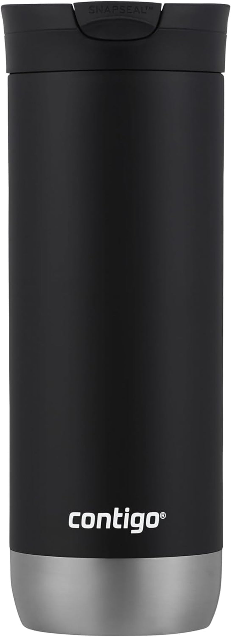 Huron Vacuum-Insulated Stainless Steel Travel Mug, 16Oz Licorice - Leak-Proof Lid for Hot/Cold Beverages, Fits Most Cup Holdersand Brewers