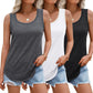 Tank Tops for Women 2024 Trendy 3 Pack Summer Tops Sleeveless Loose Fit Top round Neck Flowy Casual Shirts Outfits