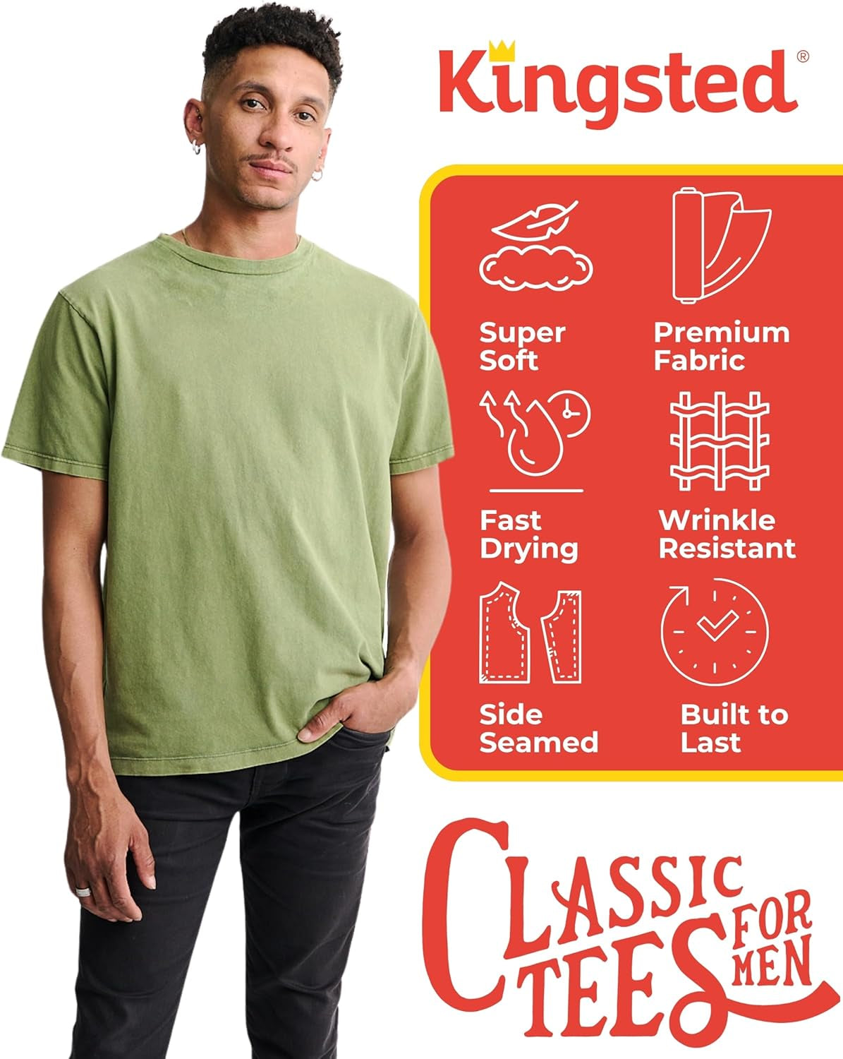 T-Shirts for Men Pack - Royally Comfortable - Super Soft Premium Fabric - Well-Crafted Classic Tee