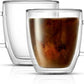 Savor Double Wall Insulated Glasses - Coffee Mugs (Set of 2) - 13.5-Ounces