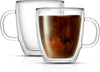 Savor Double Wall Insulated Glasses - Coffee Mugs (Set of 2) - 13.5-Ounces