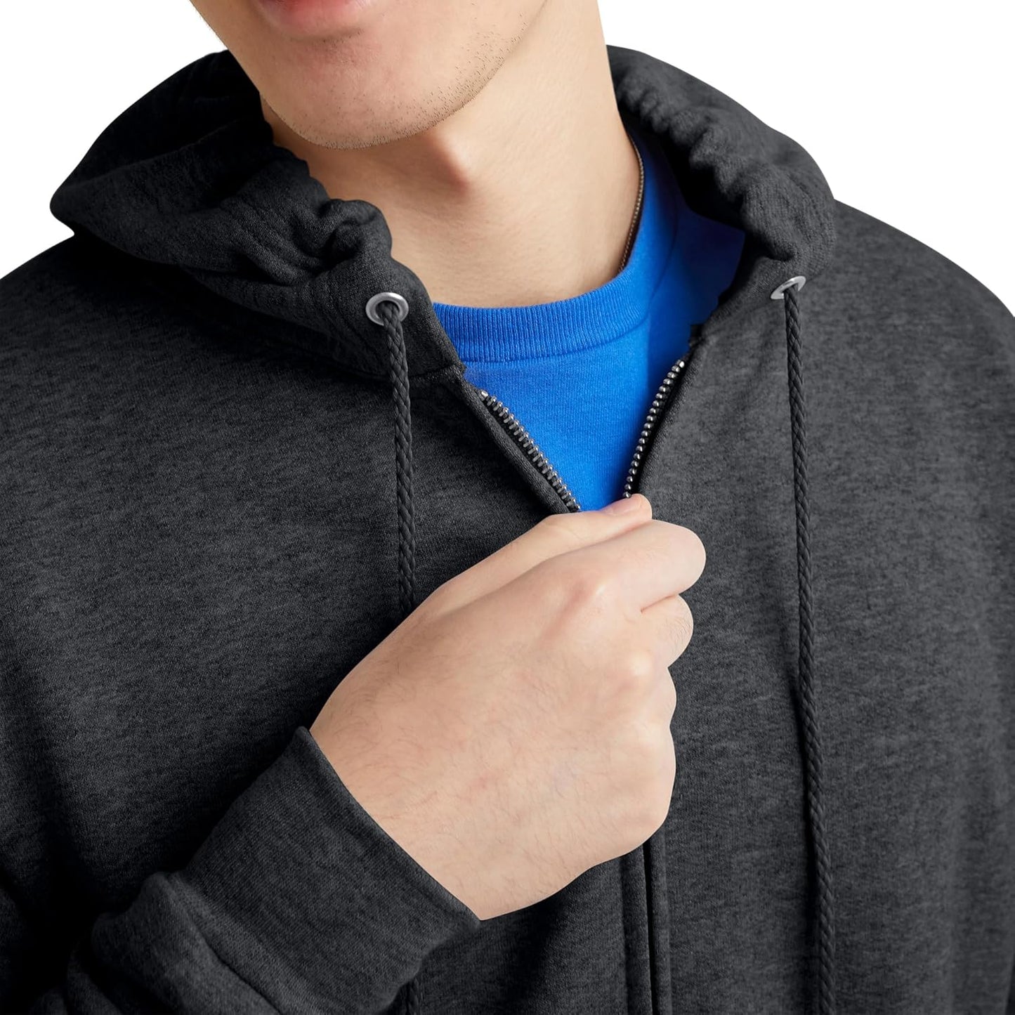 Men'S Zip-Up Hoodie, Ecosmart Fleece Full-Zip Hoodie for Men, Hooded Sweatshirt