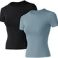 Women Workout Shirts 1/2/3 Pack Athletic Compression Tee Dry Fit Yoga Gym Basic Tops