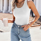 Womens Tank Tops 2024 Scoop Neck Ribbed Sleeveless Top Casual Basic Slim Fitted Knit Cami Tee Shirts