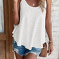 Women'S Tank Tops Eyelet Embroidery Sleeveless Spaghetti Strap Tops Scoop Neck Sexy Loose Fit Casual Summer