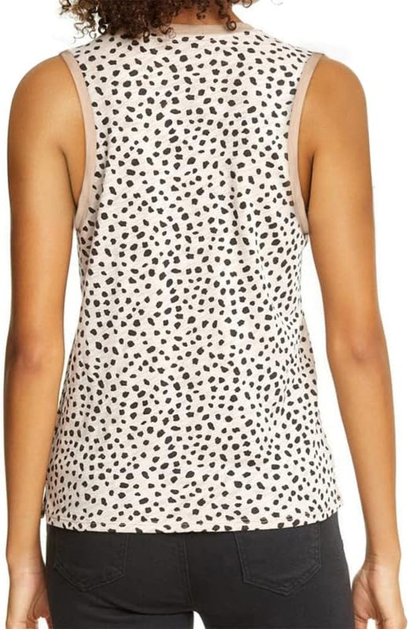 Womens Leopard Print Tank Tops Crewneck Sleeveless Summer Casual T-Shirts Blouses