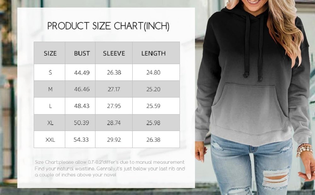 Womens Casual Hoodies Crew Neck Long Sleeve Sweatshirts with Pocket Lightweight Pullover Tops