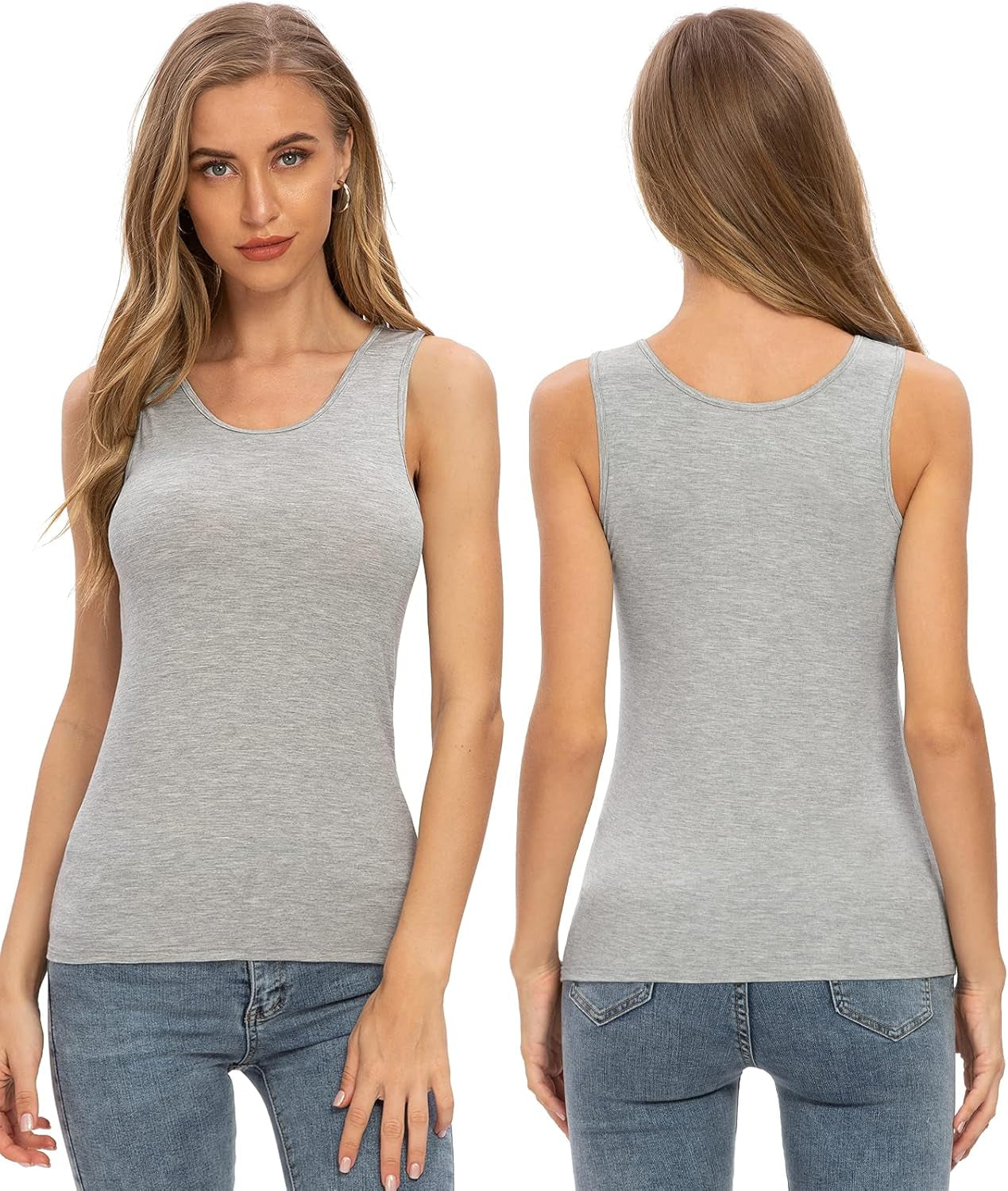 2-4 Pcs Tank Tops for Women Sleeveless Top Basic Layering Tanks Undershirt