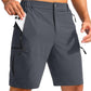 Men'S Hiking Cargo Shorts 9" Lightweight Outdoor Work Shorts for Men Travel Golf Camping Casual with 5 Zipper Pockets