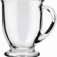 Café Glass Coffee Mugs, 16 Oz, Set of 6