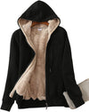 Women'S Casual Full Zip up Sherpa Lined Hoodie Sweatshirt Jacket Coat