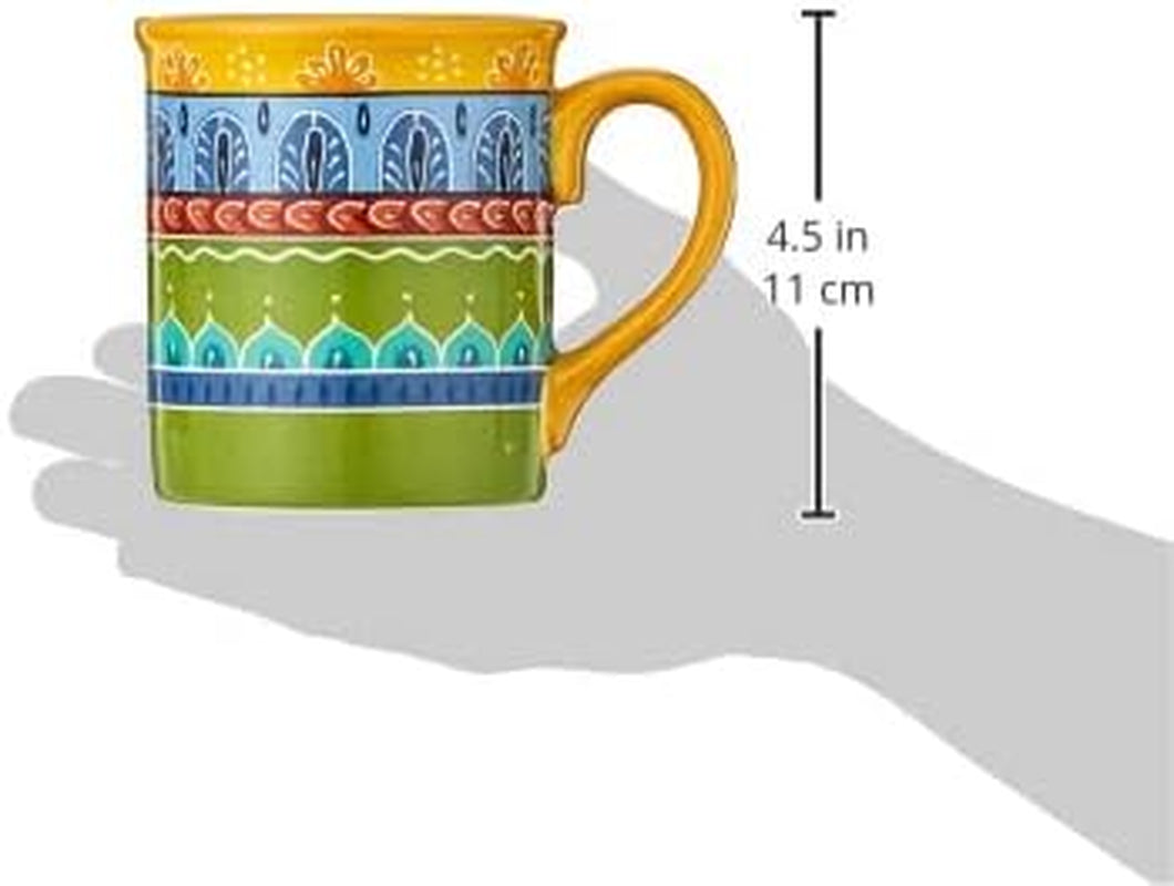 Valencia Mugs (Set of 4), 16 Oz, Multicolor