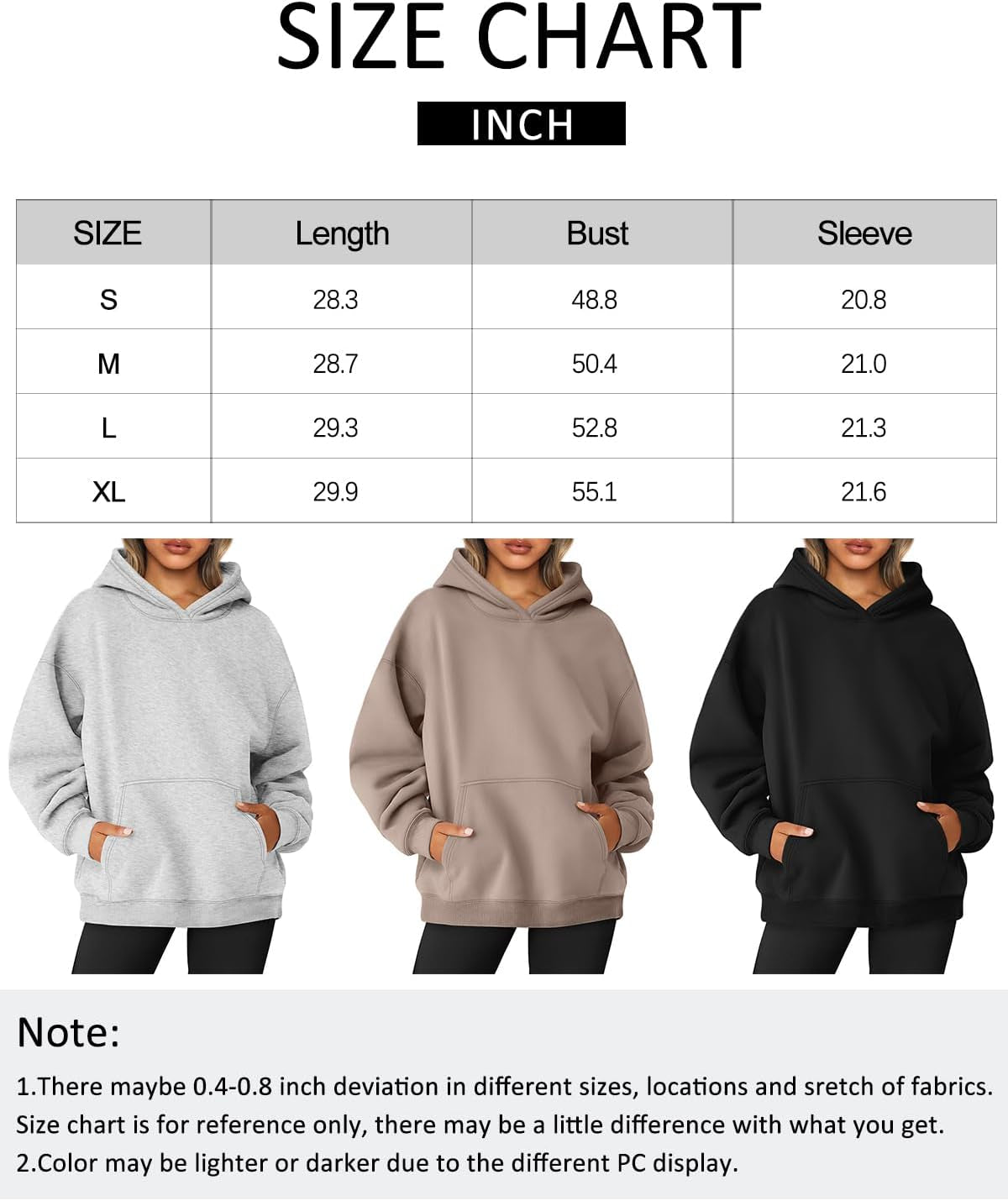 Womens Oversized Sweatshirts Fleece Hoodies Long Sleeve Shirts Pullover Fall Outfits 2024 with Pocket