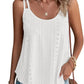 Women'S Tank Tops Eyelet Embroidery Sleeveless Spaghetti Strap Tops Scoop Neck Sexy Loose Fit Casual Summer