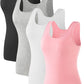 2-4 Pcs Tank Tops for Women Sleeveless Top Basic Layering Tanks Undershirt