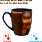 16 Oz Large Coffee Mug with Handle Tea Cup Novelty Coffee Cup Idea Gift for Men Women Office Work, Black