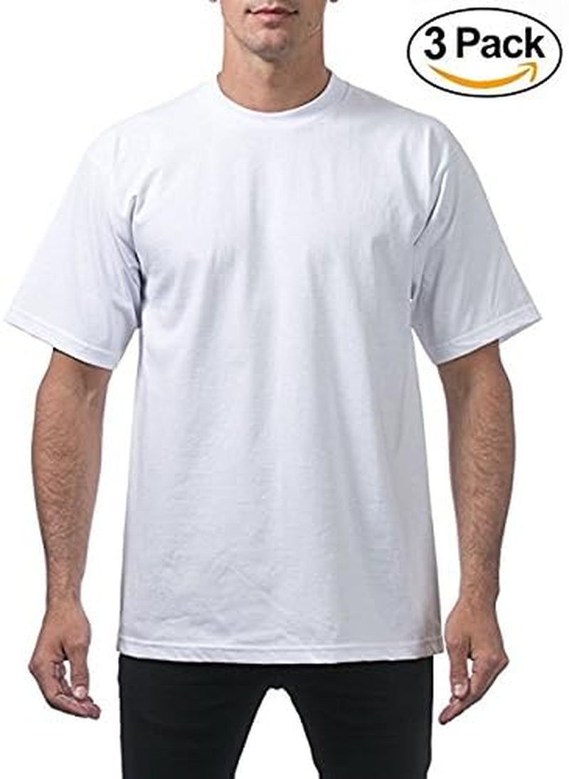 Men'S 3-Pack Heavyweight Cotton Short Sleeve Crew Neck T-Shirt