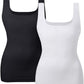 Women Tummy Control Shapewear Tank Tops Seamless Square Neck Compression Tops Slimming Body Shaper Camisole