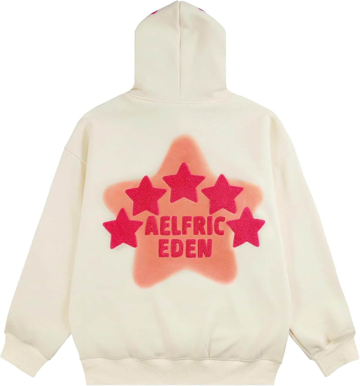 Womens Graphic Hoodies Pink Star Print Hoodie Unisex Oversized Hoodies Long Sleeve Pocket Pullover