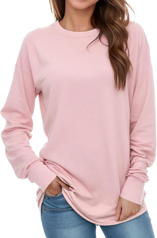 Sweatshirt for Women Long Sleeve Crewneck Sweatshirt Women Causal Loose Fit Pullover Tunic Top Fall Clothes Shirts