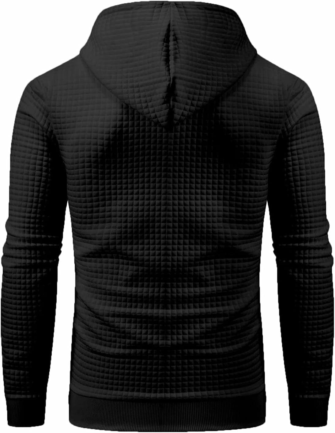 Men'S Pullover Hoodies Plaid Jacquard Long Sleeve Drawstring Hipster Casual Hooded Sweatshirts with Kanga Pockets