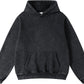 Mens Hoodies Pullover Oversized Hoodie Wash Plush Cotton Hooded Sweatshirt Vintage Heavyweight Hoodie Men Streetwear