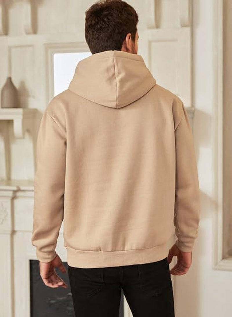 Mens 2024 Casual Cotton Hooded Collar Drawstring Hoodies Pullover Sweatshirts Casual Long Sleeve Shirts