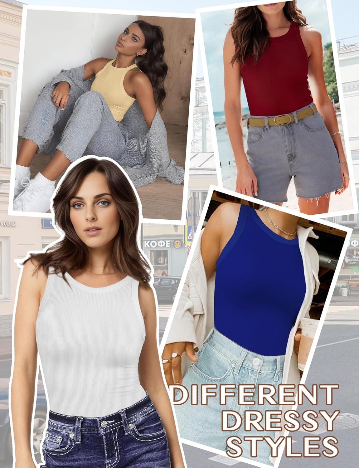 Tank Top for Women, Racerback Ribbed Tank Tops for Women, Slim Knit Basic Summer Tops for Women 2024 Going Out Tops