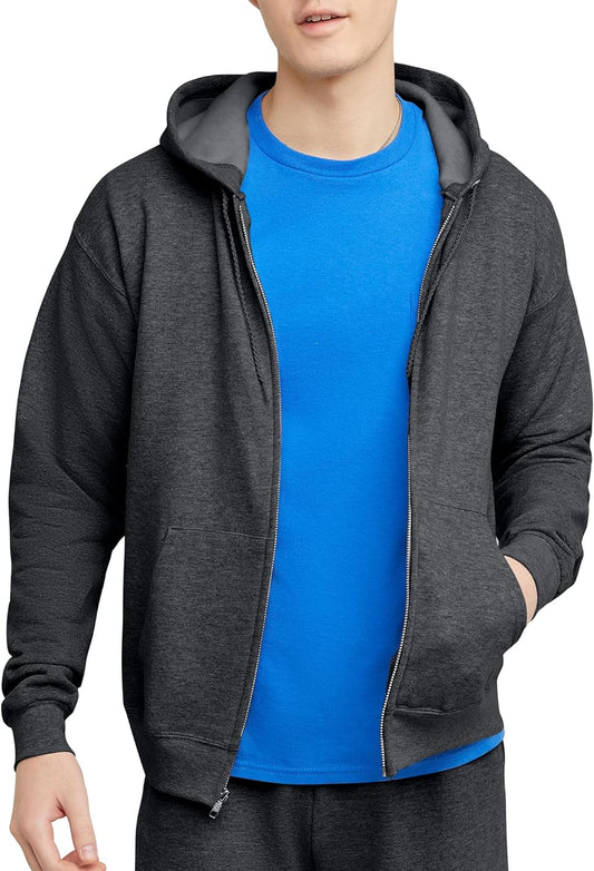 Men'S Zip-Up Hoodie, Ecosmart Fleece Full-Zip Hoodie for Men, Hooded Sweatshirt