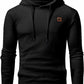 Men'S Pullover Hoodies Plaid Jacquard Long Sleeve Drawstring Hipster Casual Hooded Sweatshirts with Kanga Pockets