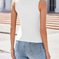 Womens Tank Tops 2024 Scoop Neck Ribbed Sleeveless Top Casual Basic Slim Fitted Knit Cami Tee Shirts