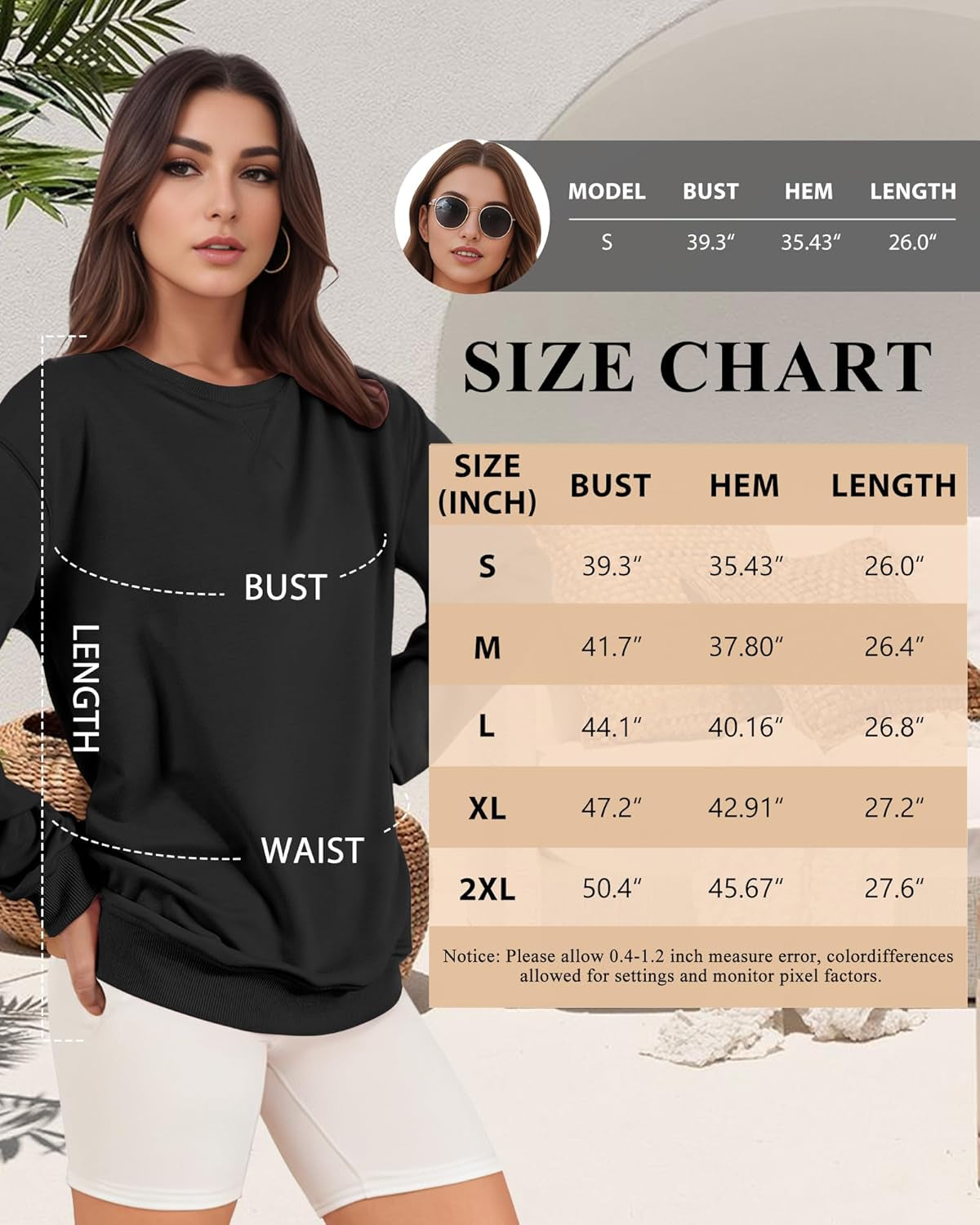 Sweatshirt for Women, Casual Crewneck Sweatshirts Women Loose Fit Long Sleeve Pullover Tops Cute Soft Shirt