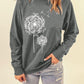 Womens Dandelion Sweatshirt Casual Crewneck Loose Pullover Tops Long Sleeve Graphic Tee Shirt Blue