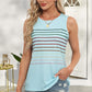 Women'S Casual Striped Tank Tops Sleeveless Crew Neck T Shirts Comfy Loose Basic Tees 2024 Trendy Blouse